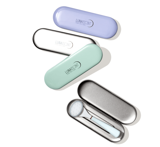 LUNAESCENT® Touch-Free Skincare Delivery System with Spatula + Carry Case with Mirror