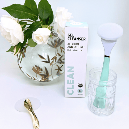 LUNAESCENT Skincare Applicator and My24/7 White Rose-Calendula Gel Cleanser