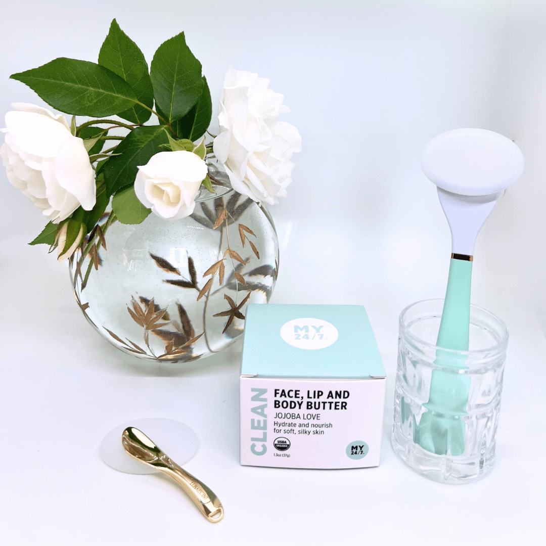 LUNAESCENT Skincare Applicator and My24/7 JOJOBA LOVE Face, Lip, and Body Butter