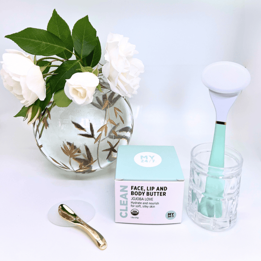 LUNAESCENT Skincare Applicator and My24/7 JOJOBA LOVE Face, Lip, and Body Butter