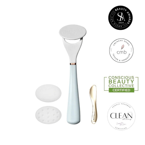 LUNAESCENT Touch-Free Skincare Applicator with Spatula for hygienic skincare application.